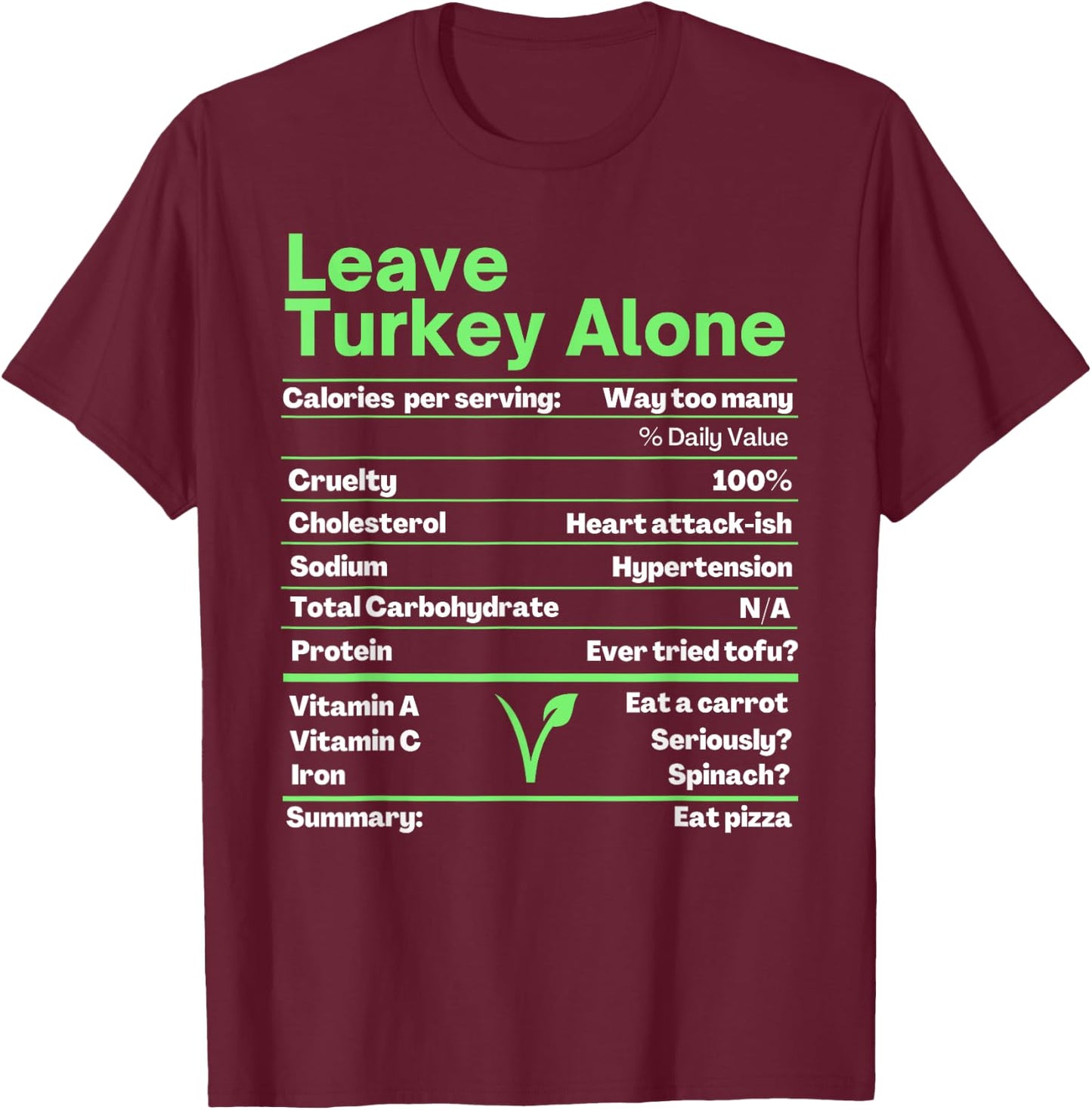 Vegan Thanksgiving Shirt Vegetarian Save a Turkey T-Shirt - T-Shirt | Maroon