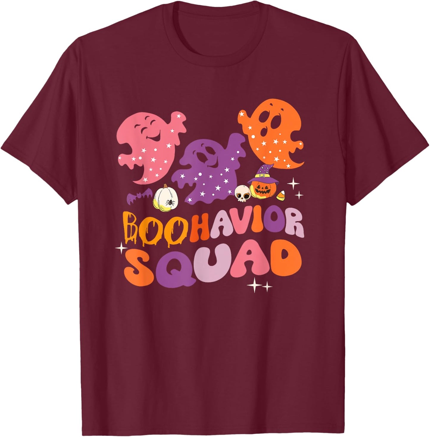Boohavior Squad Behavior Squad ABA Therapist Halloween T-Shirt - T-Shirt | Maroon