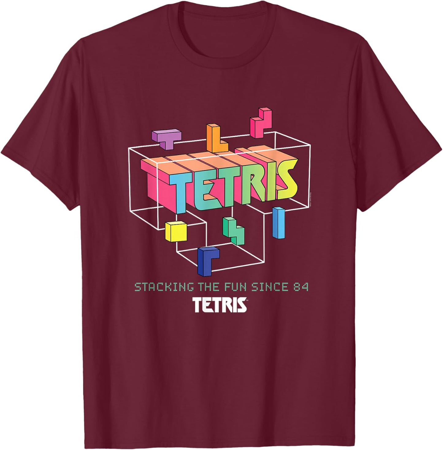 Tetris Stacking the Fun Since '84 T-Shirt - T-Shirt | Maroon