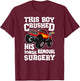 Tonsils Removal Surgery Boy Tonsillectomy Recovery T-Shirt - T-Shirt | Maroon