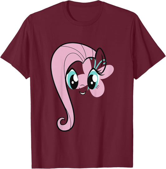 Kids My Little Pony: Friendship is Magic Fluttershy Big Face T-Shirt - T-Shirt | Maroon
