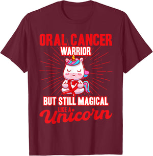 Magical Like A Unicorn Oral Cancer Awareness T-Shirt - T-Shirt | Maroon