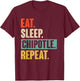 Eat Sleep Chipotle Repeat - Funny Vintage Chipotle Lover T-Shirt - T-Shirt | Maroon