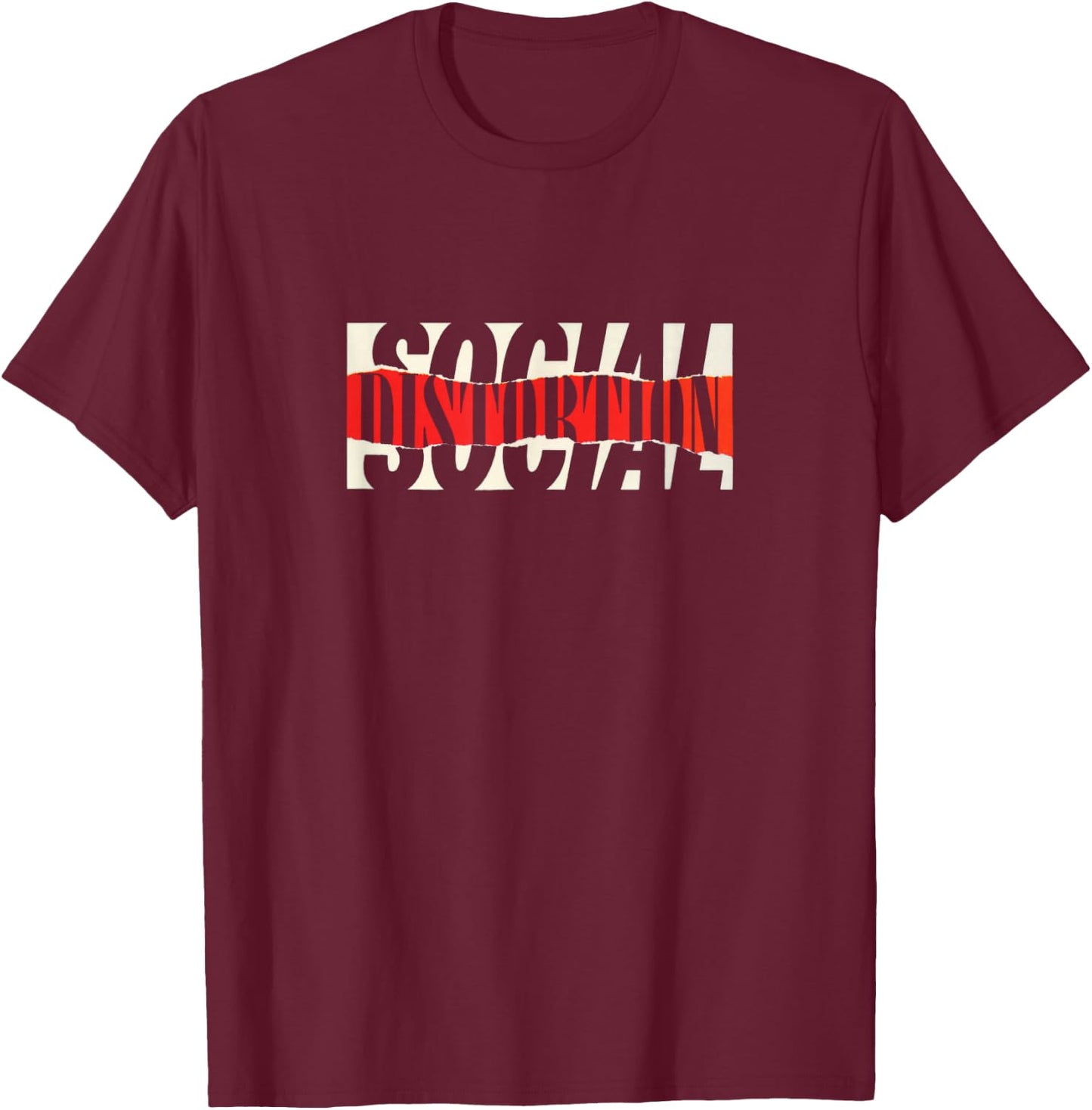 Official Social Distortion Torn Logo T-Shirt - T-Shirt | Maroon