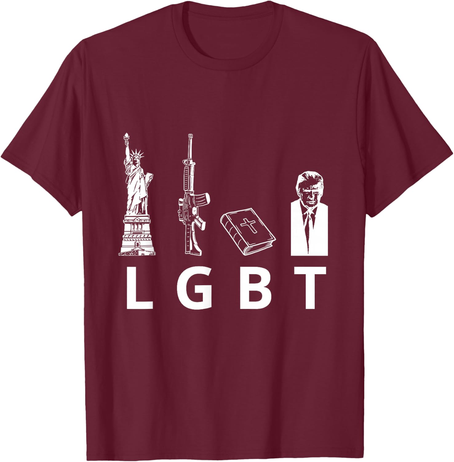 Liberty Guns Bible Trump T-Shirt - T-Shirt | Maroon