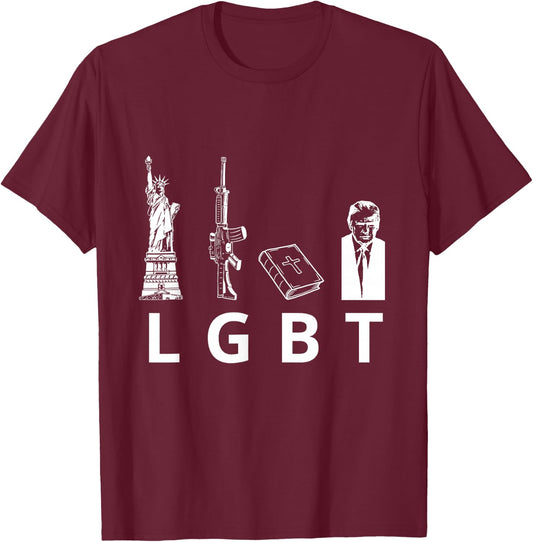 Liberty Guns Bible Trump T-Shirt - T-Shirt | Maroon