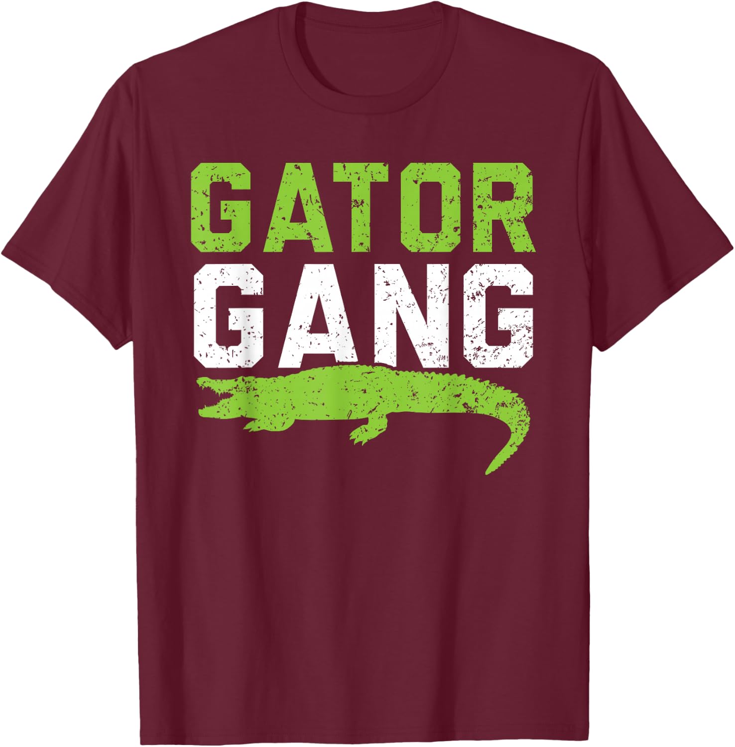 Gator Gang Alligator Heartbeat Zookeeper Crocodile Lover T-Shirt - T-Shirt | Maroon