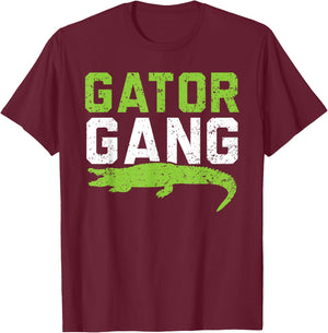 Gator Gang Alligator Heartbeat Zookeeper Crocodile Lover T-Shirt - T-Shirt | Maroon