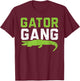 Gator Gang Alligator Heartbeat Zookeeper Crocodile Lover T-Shirt - T-Shirt | Maroon