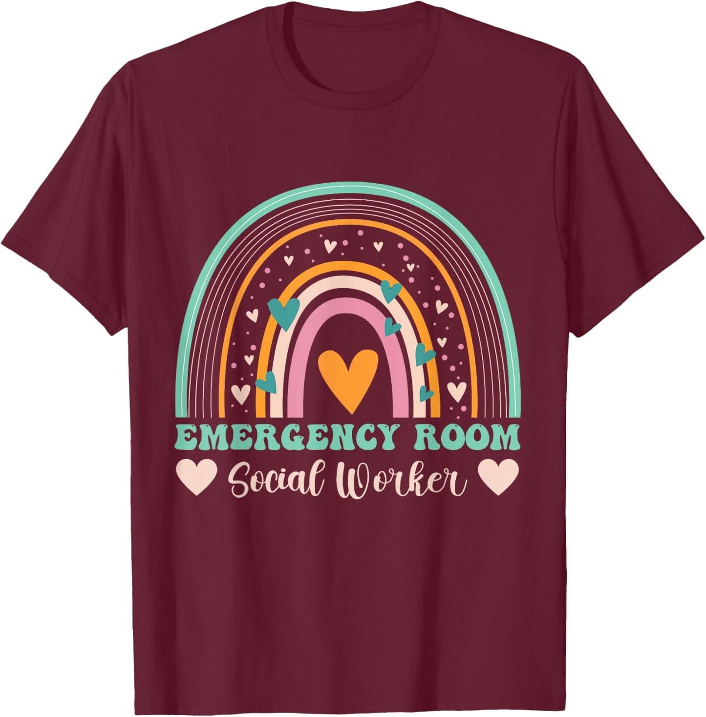 Appreciation Day Woman emergency room social worker T-Shirt - T-Shirt | Maroon