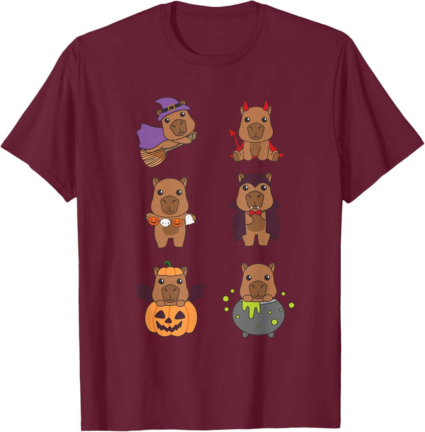 Capybara Halloween Costume Capybaras Halloween T-Shirt - T-Shirt | Maroon