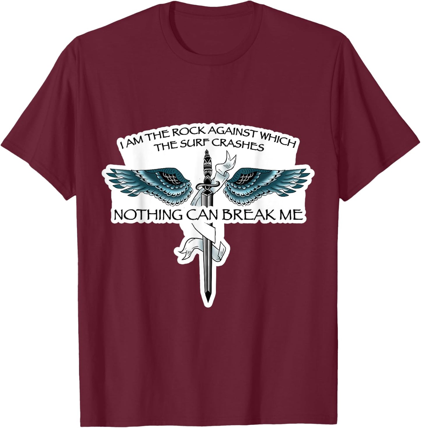 Valkyrie ACOSF Designed Quotes "Nothing-can-break-me" T-Shirt - T-Shirt | Maroon