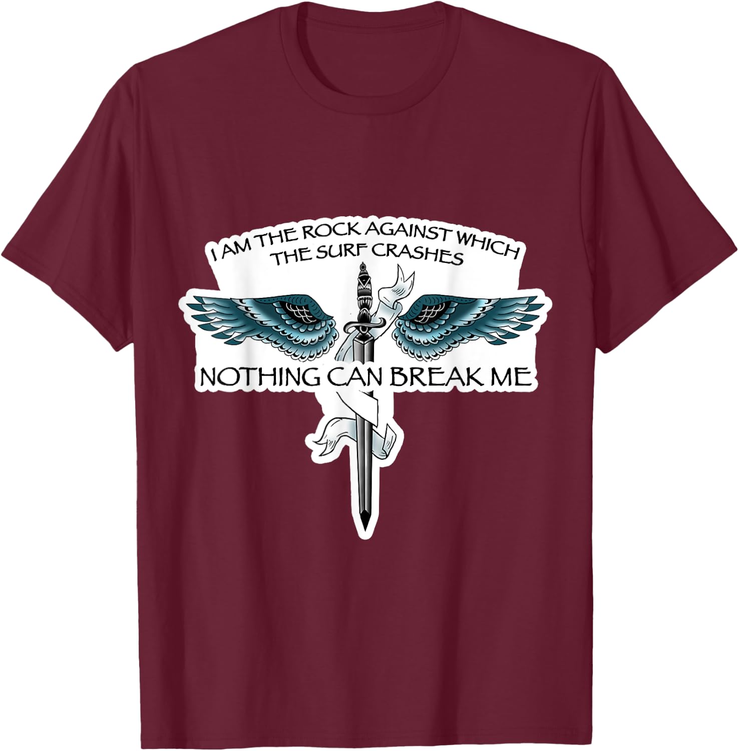 Valkyrie ACOSF Designed Quotes "Nothing-can-break-me" T-Shirt - T-Shirt | Maroon