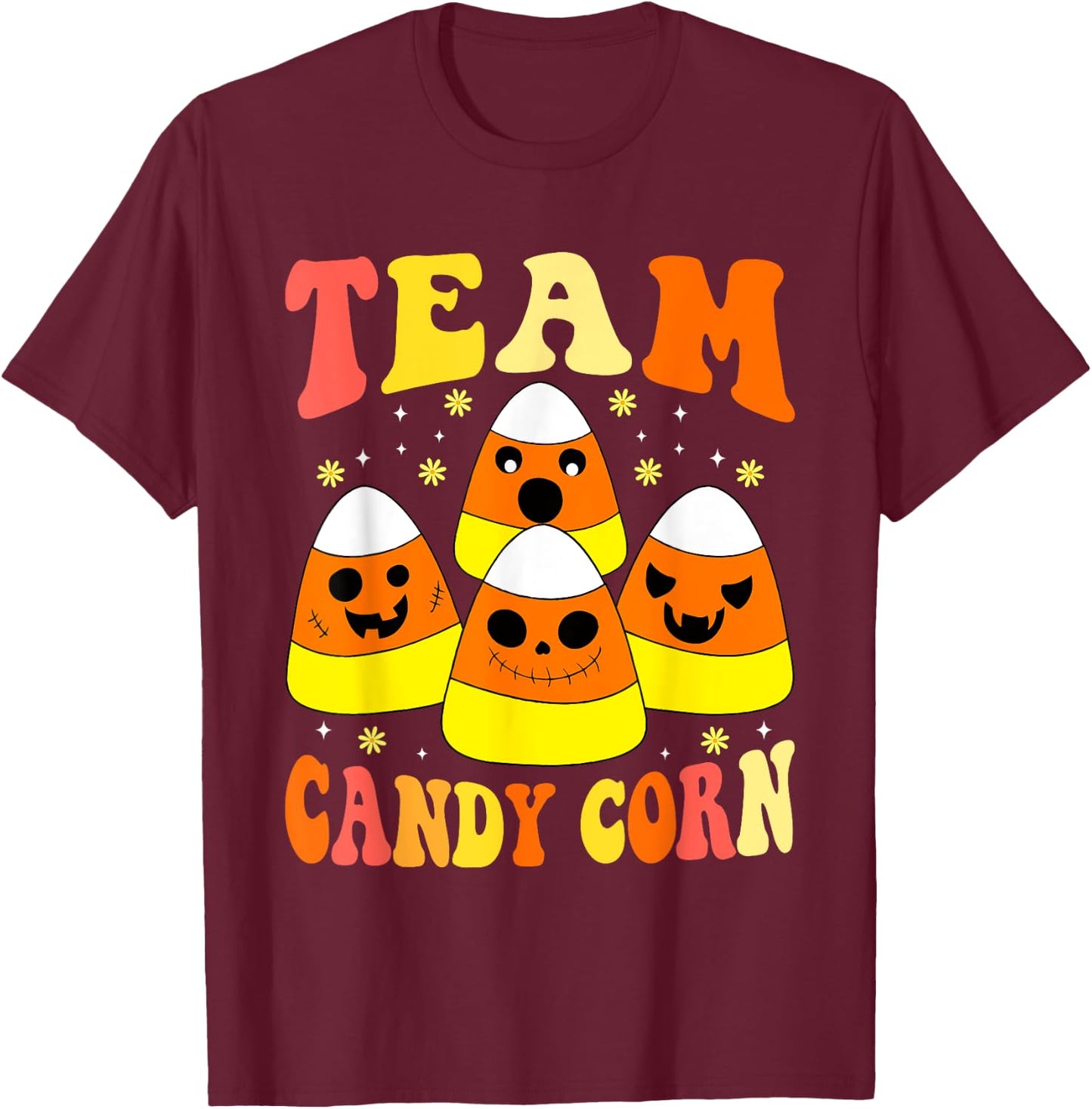 Team Candy Corn Funny Halloween T-Shirt - T-Shirt | Maroon