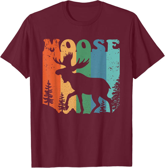 Moose Men Women Kids T-Shirt - T-Shirt | Maroon