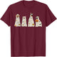 Halloween Ghost Dogs, Dog Treat Or Treating Pumpkin Funny T-Shirt - T-Shirt | Maroon