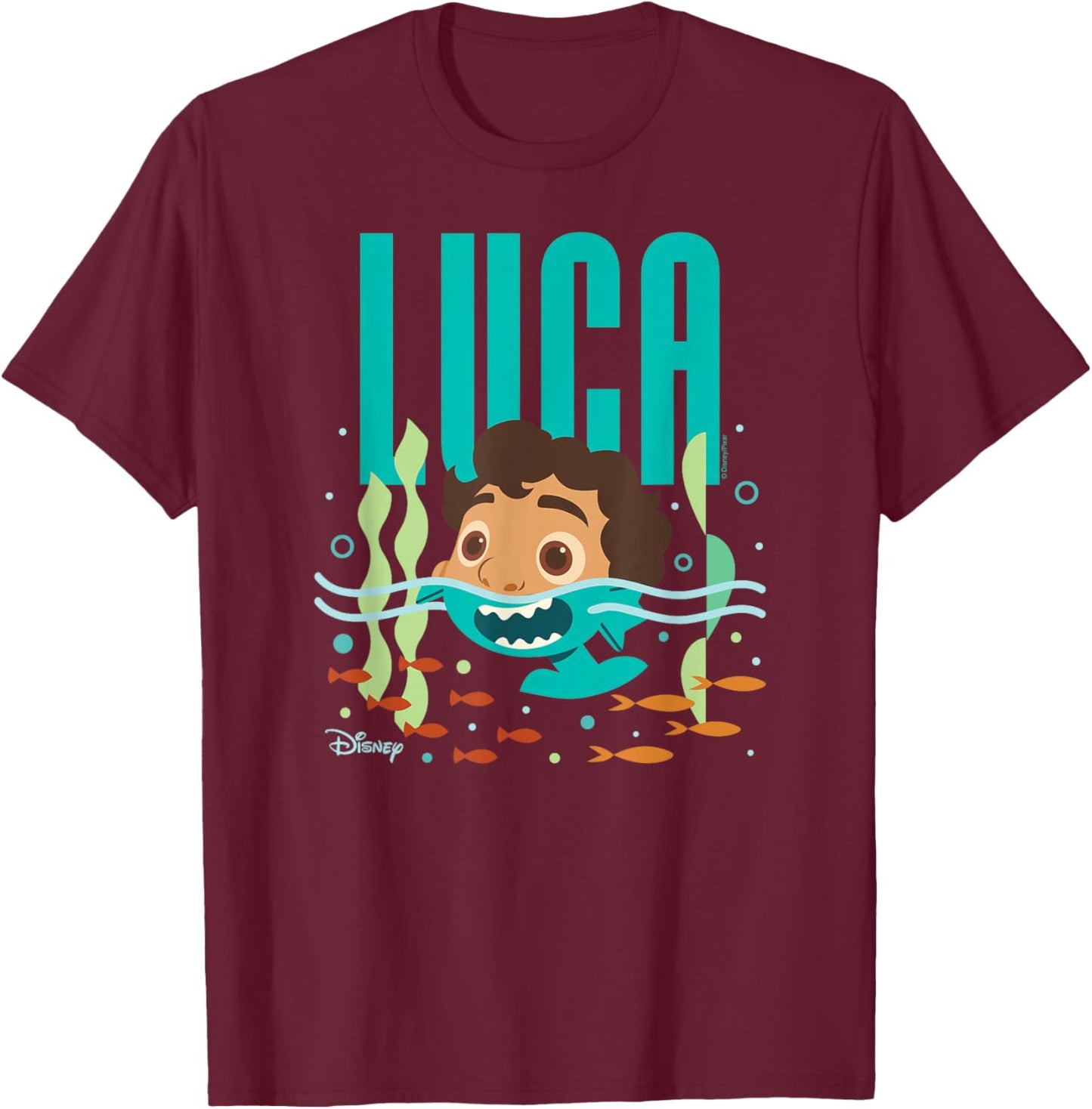 Luca - Half Human Half Sea Monster Luca T-Shirt - T-Shirt | Maroon