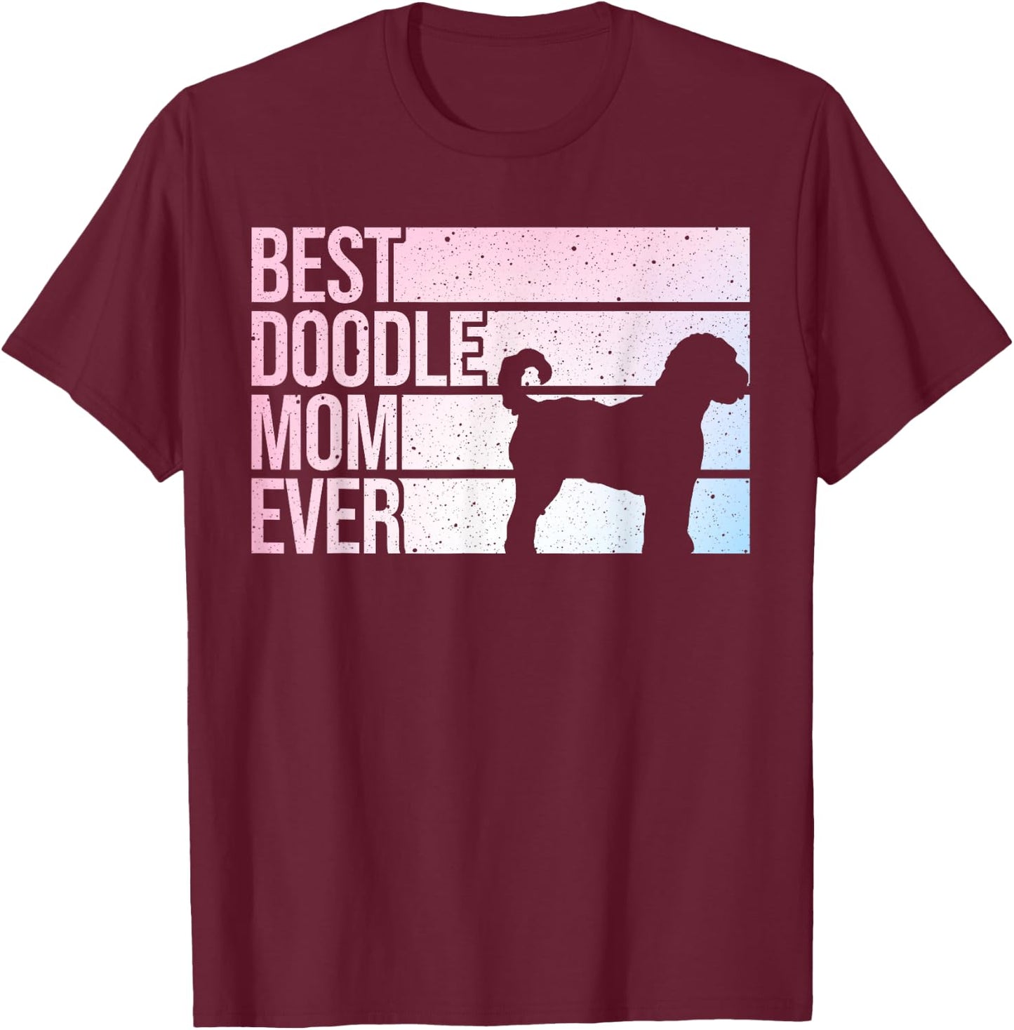 Cool Doodle Mom Art Women Girl Aussiedoodle Goldendoodle Dog T-Shirt - T-Shirt | Maroon