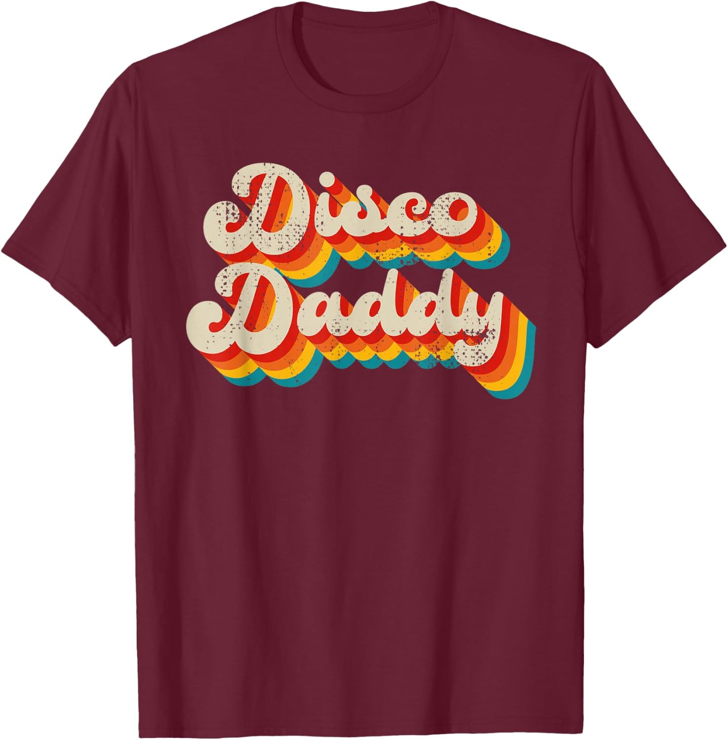 Disco Costume 70s Vintage Men Women Retro Disco Daddy T-Shirt - T-Shirt | Maroon