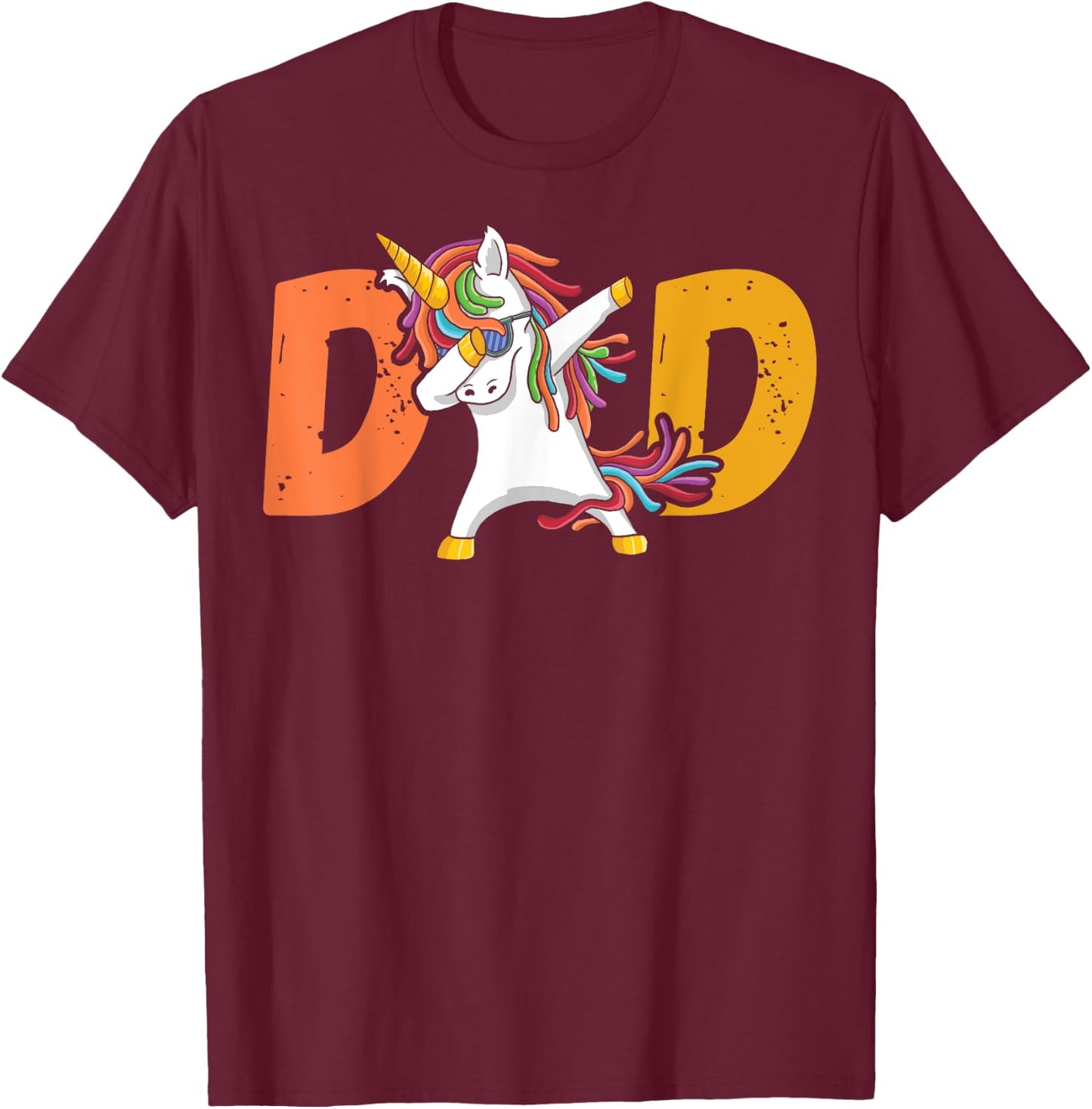 Dadacorn Unicorn Dad Fathers Day Funny T-Shirt - T-Shirt | Maroon