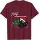 Help The Christmas Tree Fainted Funny Black Cat Troublemaker T-Shirt - T-Shirt | Maroon
