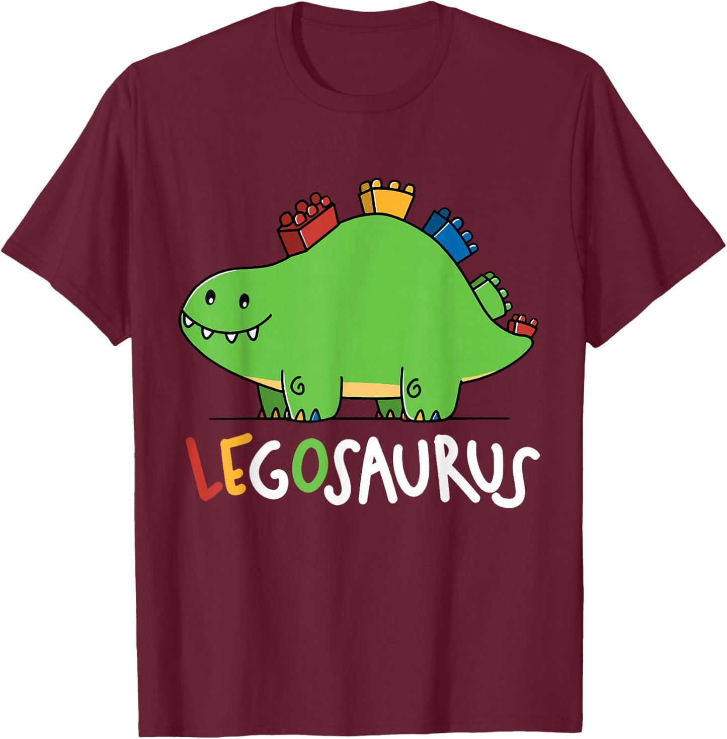 Legosaurus Legos Saurus T-Shirt - T-Shirt | Maroon