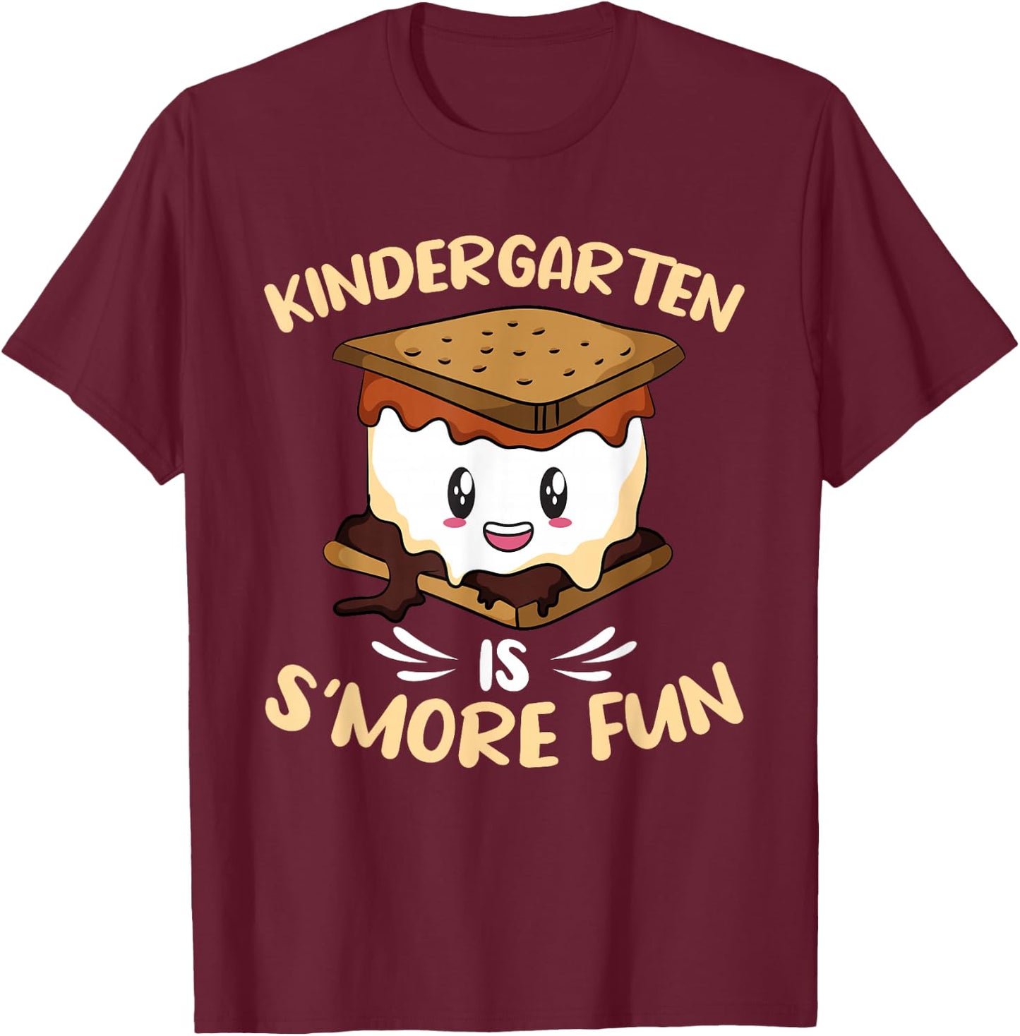 Kindergarten Is S'more Fun Toddler Camping Smores T-Shirt - T-Shirt | Maroon