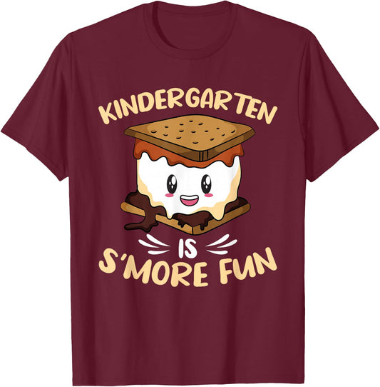 Kindergarten Is S'more Fun Toddler Camping Smores T-Shirt - T-Shirt | Maroon
