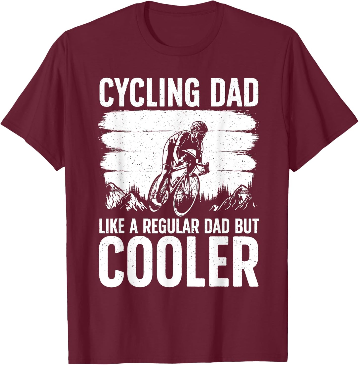 Cool Cycling For Dad Men Bicycling Bikers Bicycle Bike Rider T-Shirt - T-Shirt | Maroon