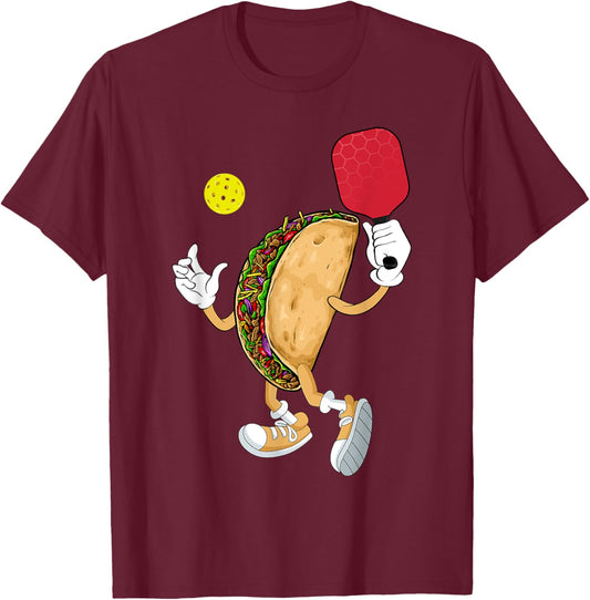 Mexico Taco Pickleball Player Sports Lover Cinco De Mayo Men T-Shirt - T-Shirt | Maroon