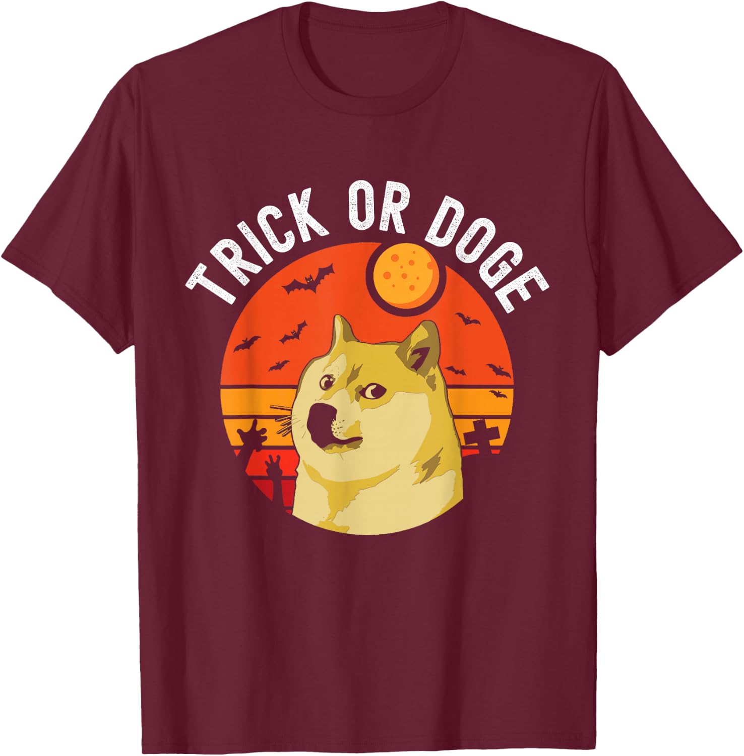 Halloween Doge Shirt Meme Costumes T-Shirt - T-Shirt | Maroon