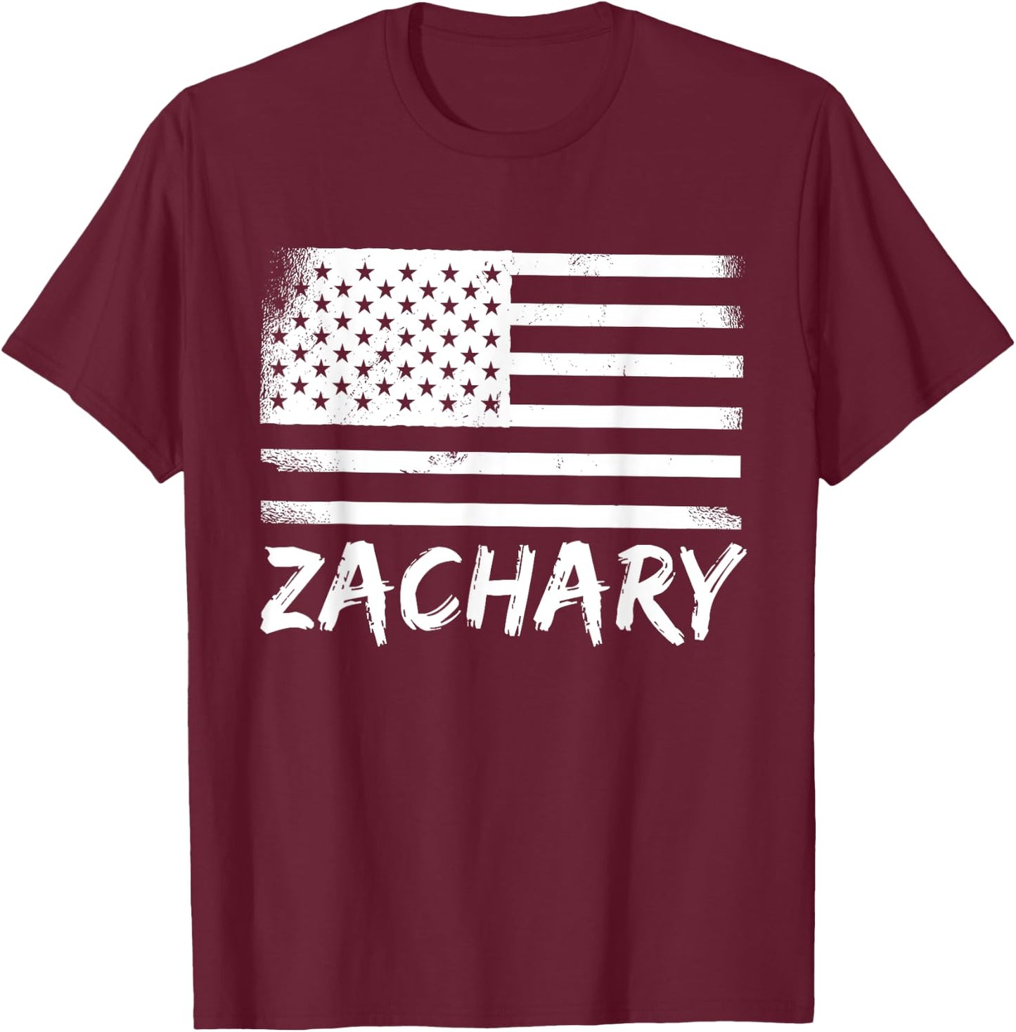 Zachary Citizenship Birthday Personalized Forename Name T-Shirt - T-Shirt | Maroon