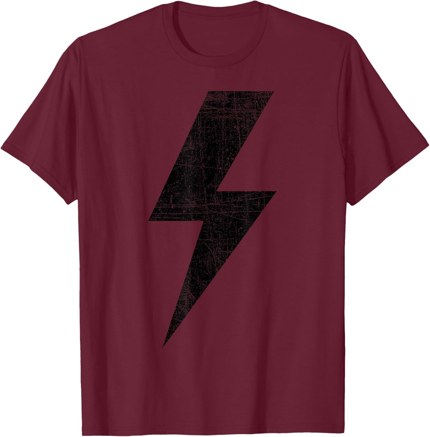 Bolt Lightning Black Design Team T-Shirt - T-Shirt | Maroon