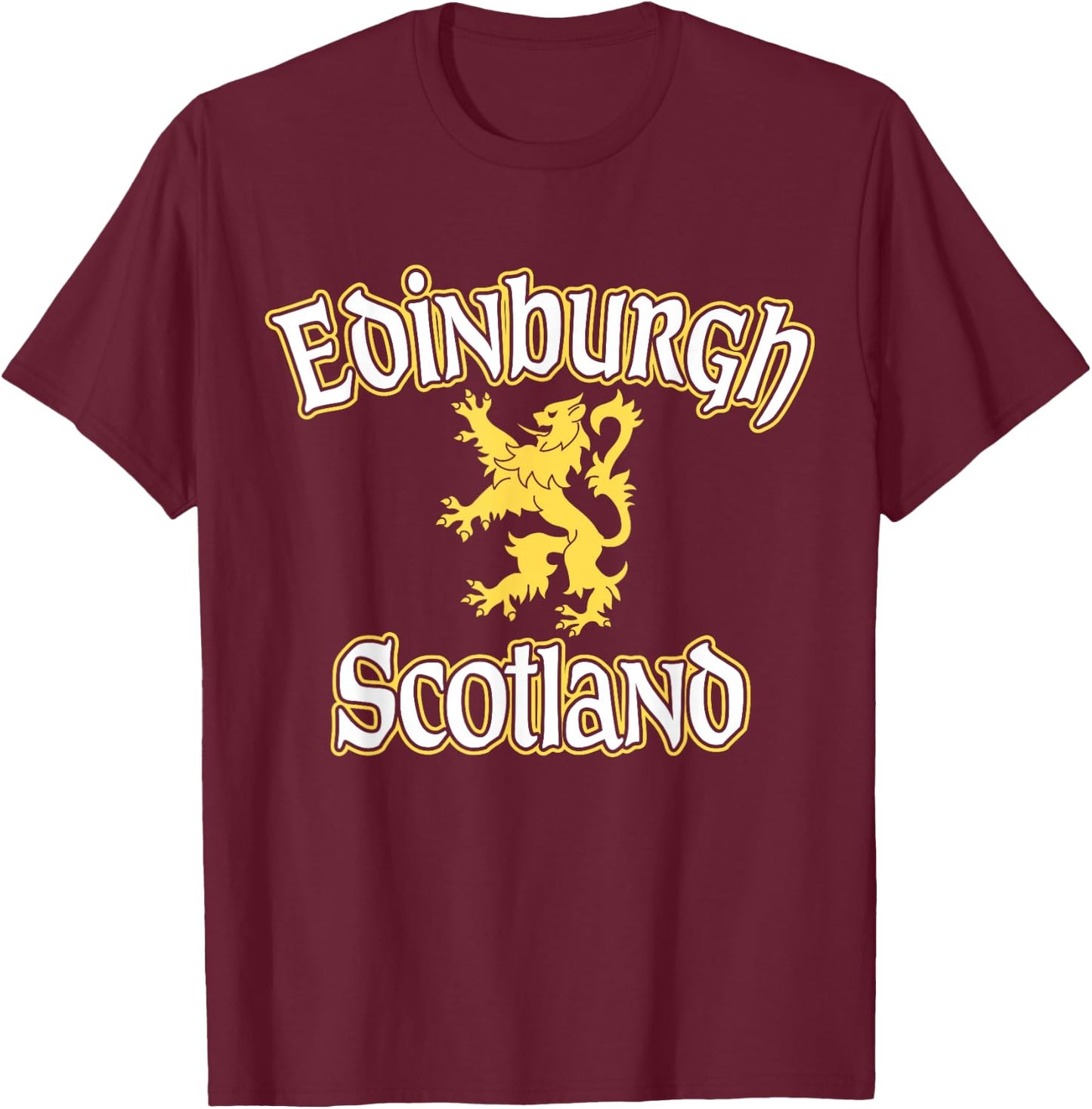 Edinburgh Scotland Rampant Lion T-Shirt - T-Shirt | Maroon