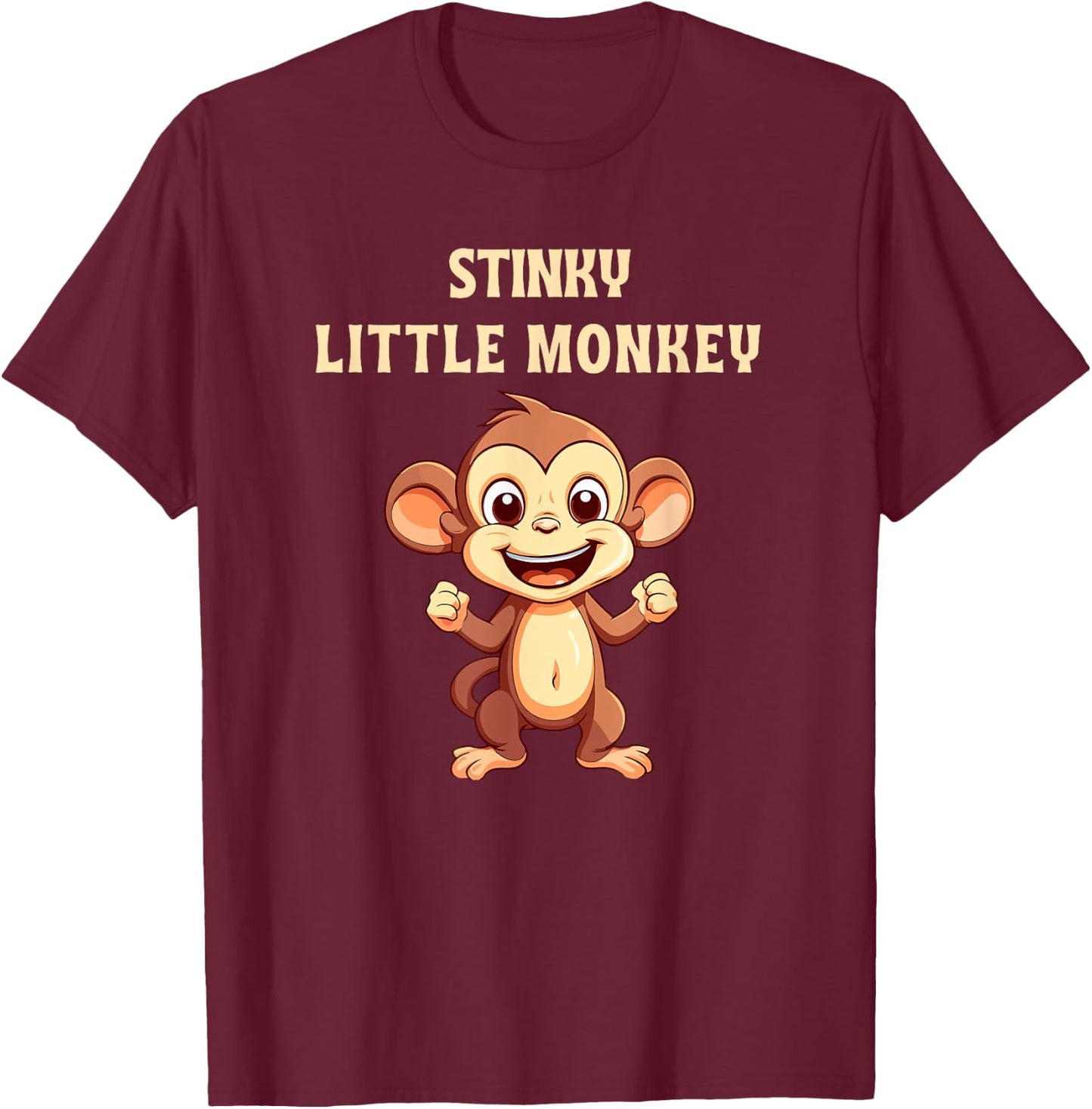 Cute Stinky Little Monkey Fart Nickname for Girlfriend T-Shirt - T-Shirt | Maroon