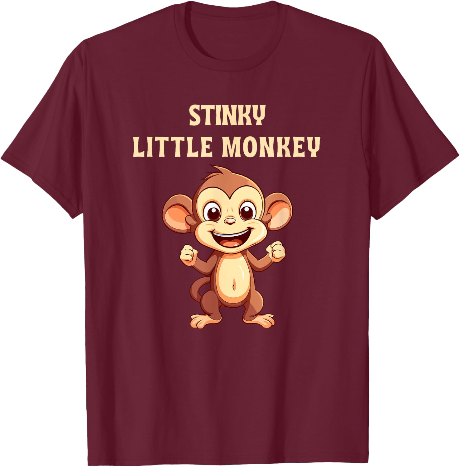 Cute Stinky Little Monkey Fart Nickname for Girlfriend T-Shirt - T-Shirt | Maroon