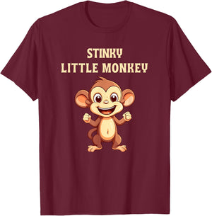 Cute Stinky Little Monkey Fart Nickname for Girlfriend T-Shirt - T-Shirt | Maroon