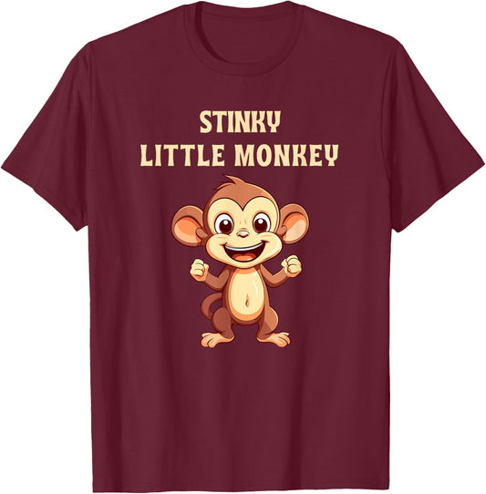 Cute Stinky Little Monkey Fart Nickname for Girlfriend T-Shirt - T-Shirt | Maroon