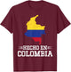 Hecho en Colombia Colombian Heritage Colombian Flag T-Shirt - T-Shirt | Maroon
