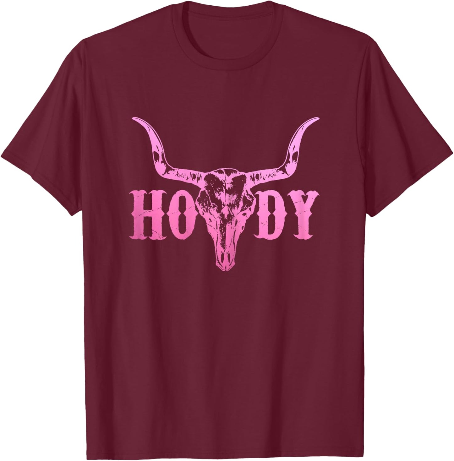 Howdy Cowboy Cowgirl Rodeo Horse Riding Texas Southern T-Shirt - T-Shirt | Maroon