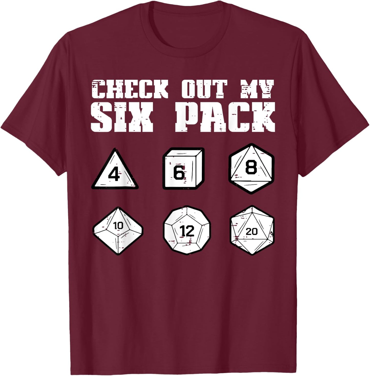 RPG Check Out My 6 Pack Funny Gamer Men Boys T-Shirt - T-Shirt | Maroon