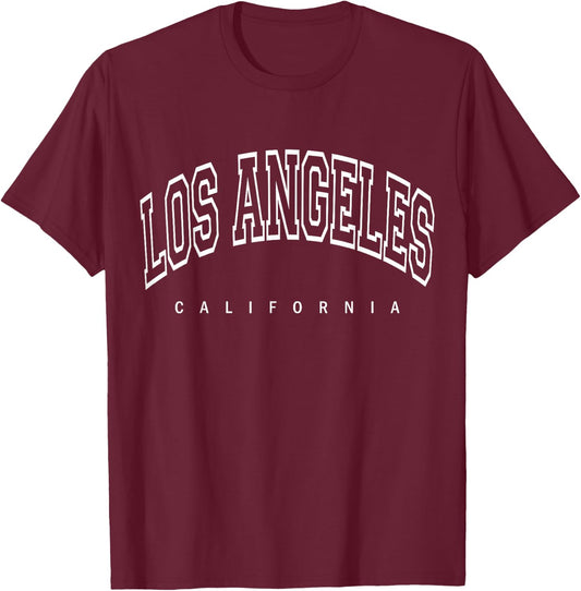 Los Angeles - California - Throwback Design - Classic T-Shirt - T-Shirt | Maroon