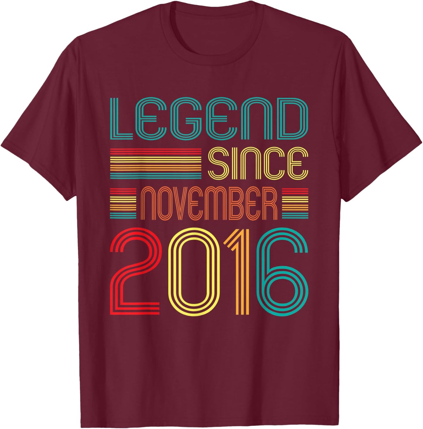 Legend Since November 2016 Retro 6 Years Old 6th Birthday T-Shirt - T-Shirt | Maroon