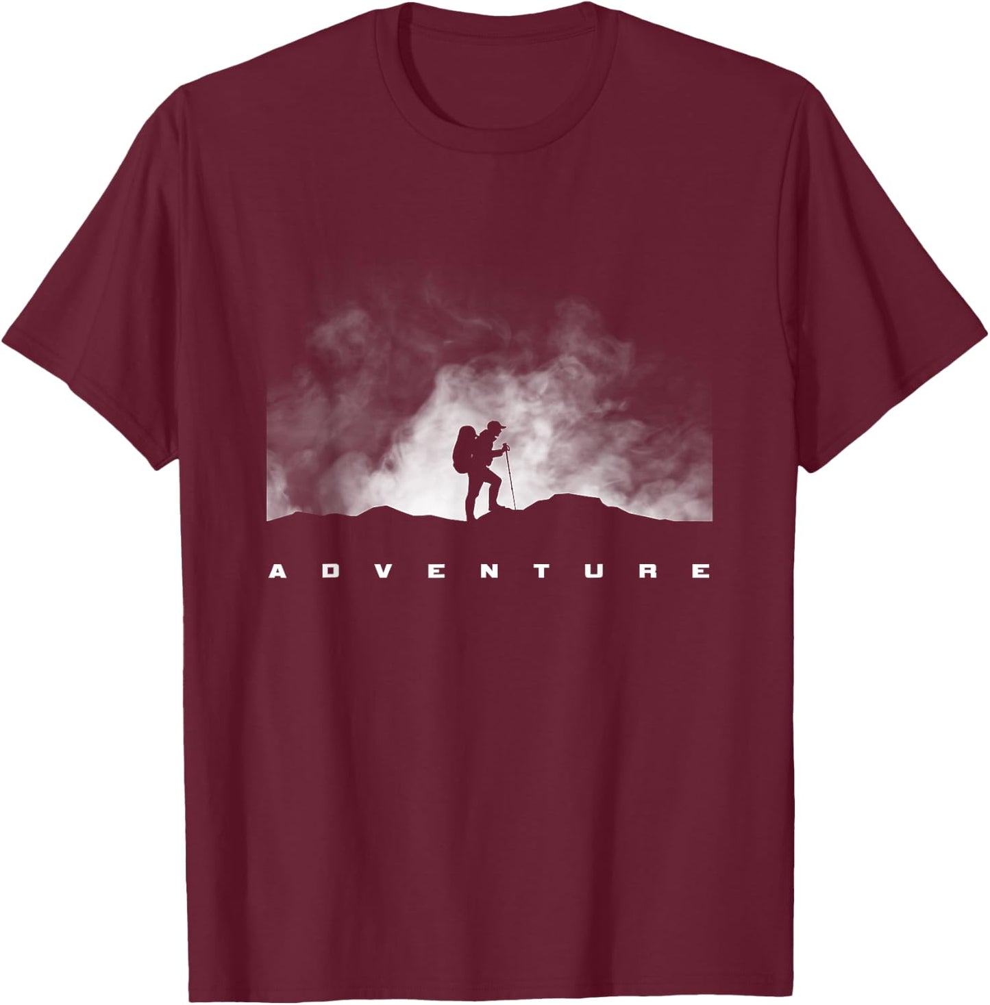 Hiking Apparel - Outdoor Camping Backpacking Hiking T-Shirt - T-Shirt | Maroon