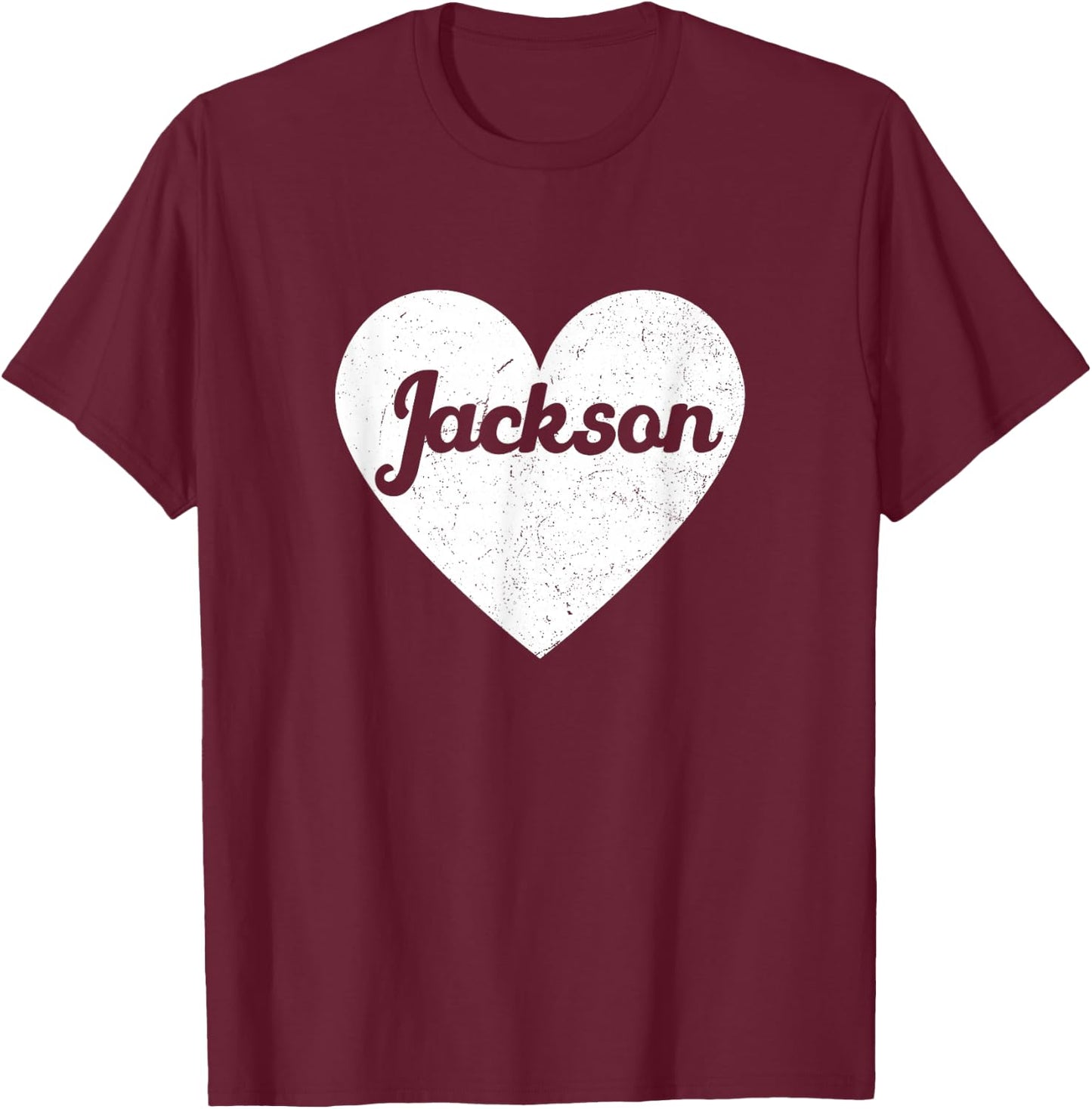 I Heart Jackson - First Names And Hearts, I Love Jackson T-Shirt - T-Shirt | Maroon