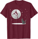 Fly Aerial Yoga Hammock Silks, Stars and Moon Cat, Cat Lover T-Shirt - T-Shirt | Maroon