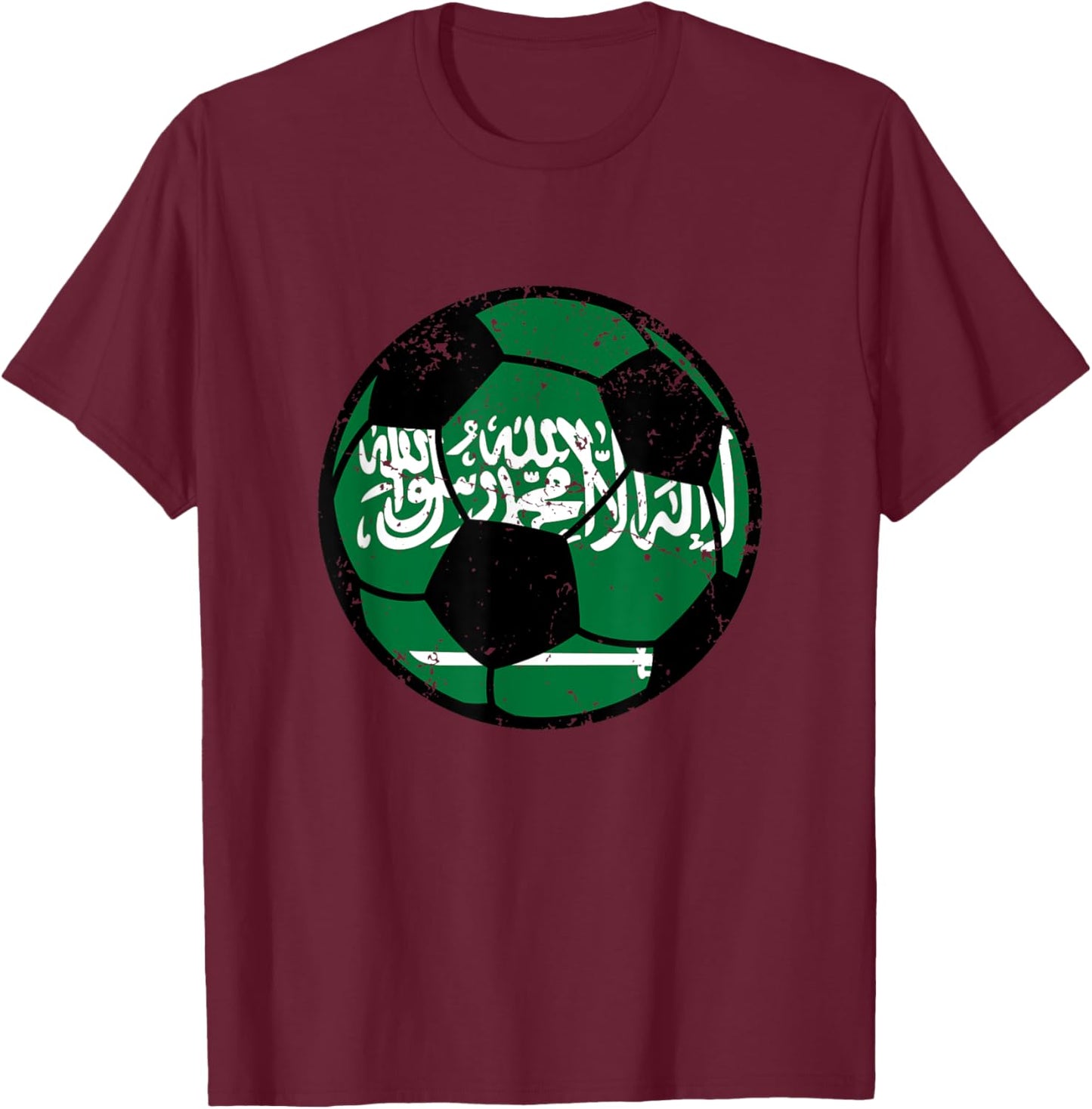 Saudi Arabia Flag Soccer Fans Football Lovers Saudia Fútbol T-Shirt - T-Shirt | Maroon