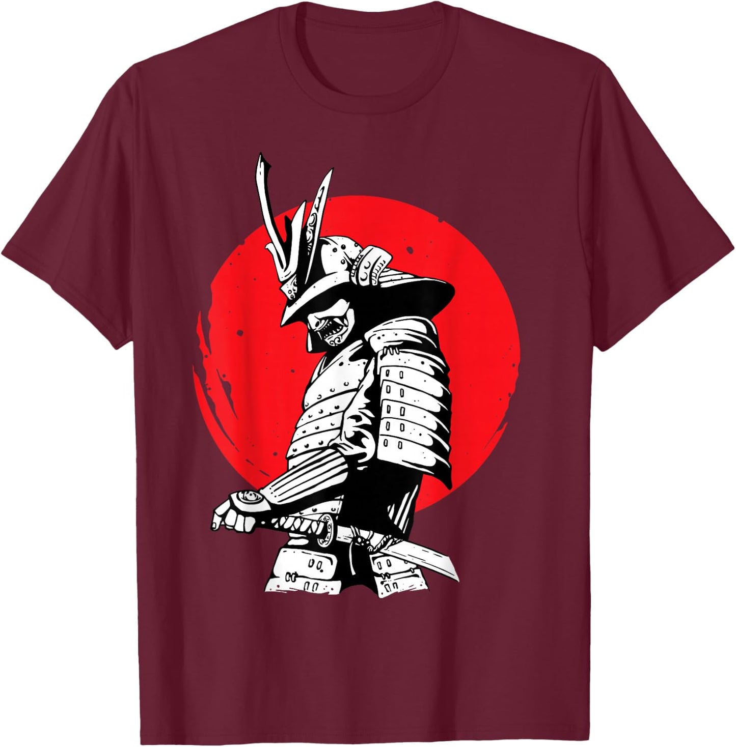 Samurai Swordsman T-Shirt - T-Shirt | Maroon