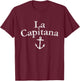La Capitana (Vintage White) Sailing & Boating Captain T-Shirt - T-Shirt | Maroon