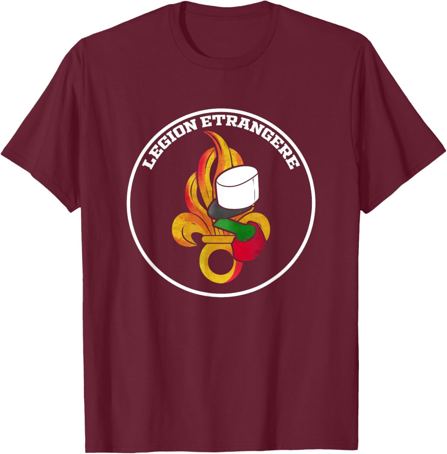 Legion Etrangere Crest & Uniform T-Shirt - T-Shirt | Maroon